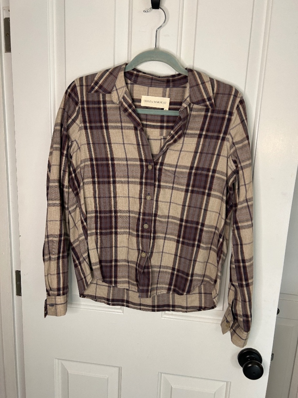 Road to nowhere Mila Shirt in Japanese Flannel - Brown Plaid - Small